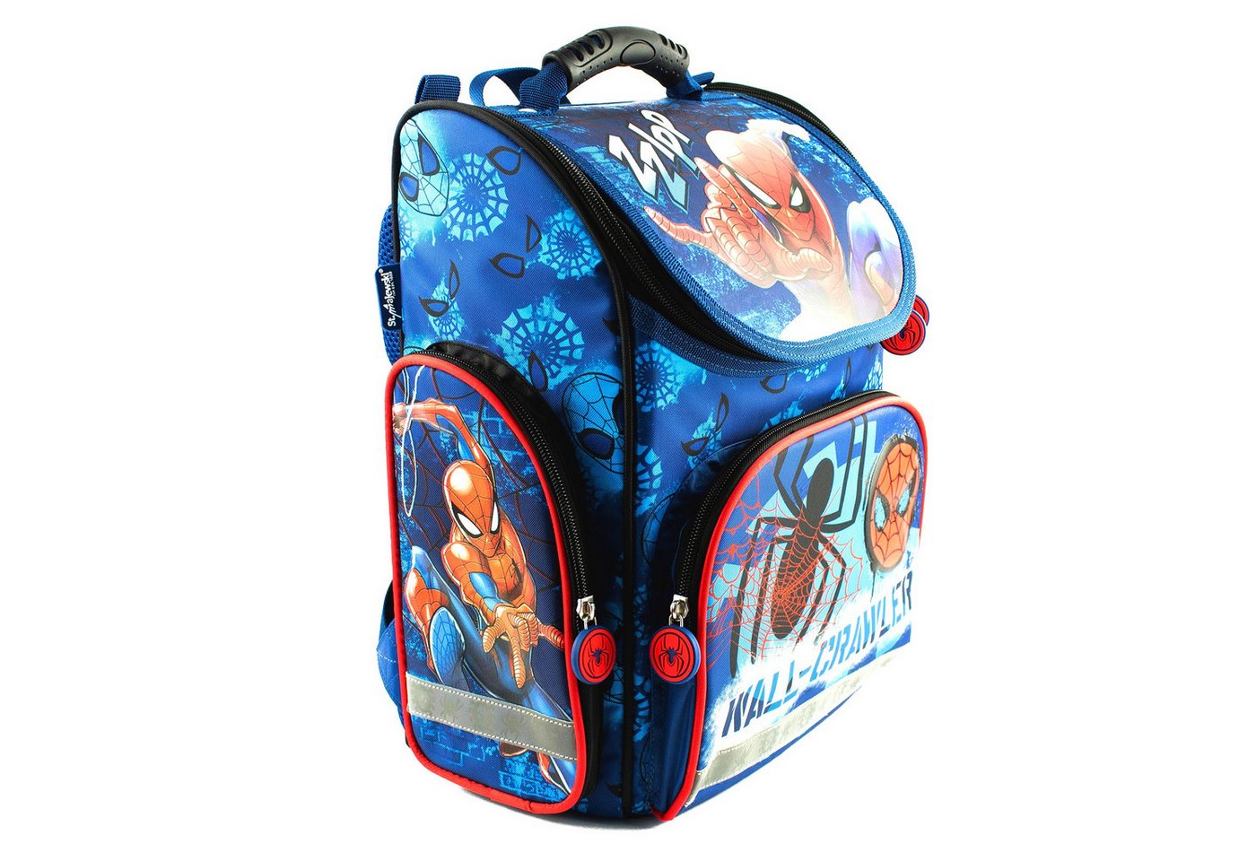 KiddiBex Schulranzen Spiderman 5tlg. oder 13tlg. (Set, 13-tlg., Schultüte, Mäppchen-Set, Trinkflasche, 3 Snack-Boxen, Sporttasche), Jungen 1. Klasse - Grundschu – Bild 4 von 5