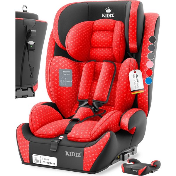 KIDIZ Autokindersitz, Kinderautositz Isofix 1-12 Jahre, Mitwachsend, Gruppe 1+2+3, 9-36 kg