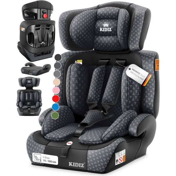 KIDIZ Autokindersitz, Kinderautositz 1-12 Jahre, Mitwachsend, Gruppe 1+2+3, 9-36 kg Autositz