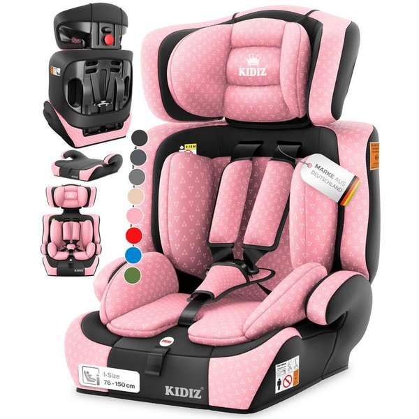 KIDIZ Autokindersitz, Kinderautositz 1-12 Jahre, Mitwachsend, Gruppe 1+2+3, 9-36 kg Autositz