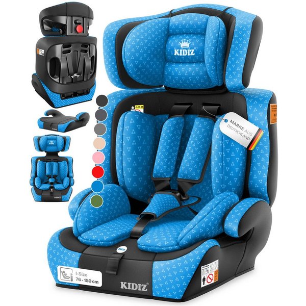 KIDIZ Autokindersitz, Kinderautositz 1-12 Jahre, Mitwachsend, Gruppe 1+2+3, 9-36 kg Autositz