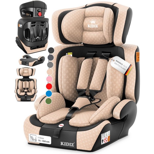 KIDIZ Autokindersitz, Kinderautositz 1-12 Jahre, Mitwachsend, Gruppe 1+2+3, 9-36 kg Autositz