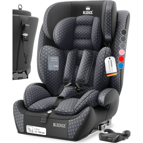KIDIZ Autokindersitz, Kinderautositz Isofix 1-12 Jahre, Mitwachsend, Gruppe 1+2+3, 9-36 kg