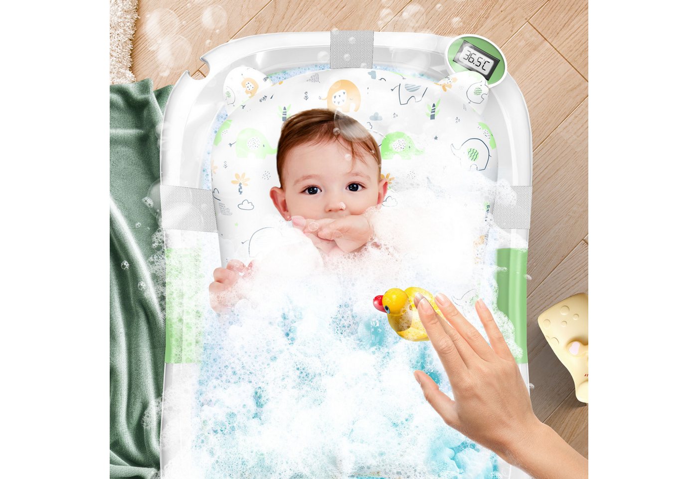 KIDIZ Babybadewanne, Baby Badewanne für Neugeborene Kleinkinder 0-12 Monate Babywanne – Bild 4 von 5