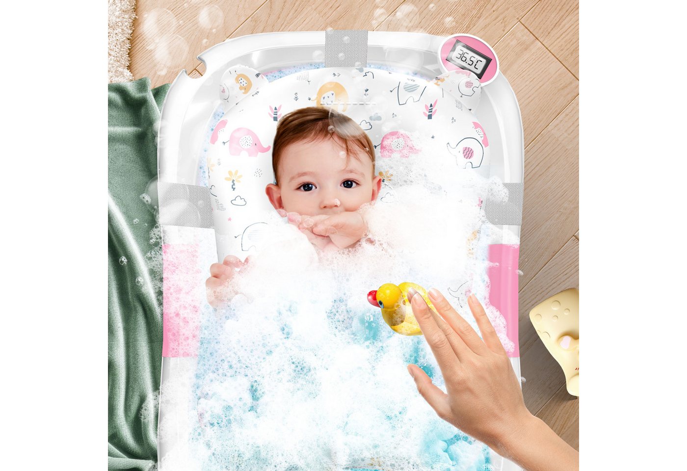 KIDIZ Babybadewanne, Baby Badewanne für Neugeborene Kleinkinder 0-12 Monate Babywanne – Bild 4 von 5