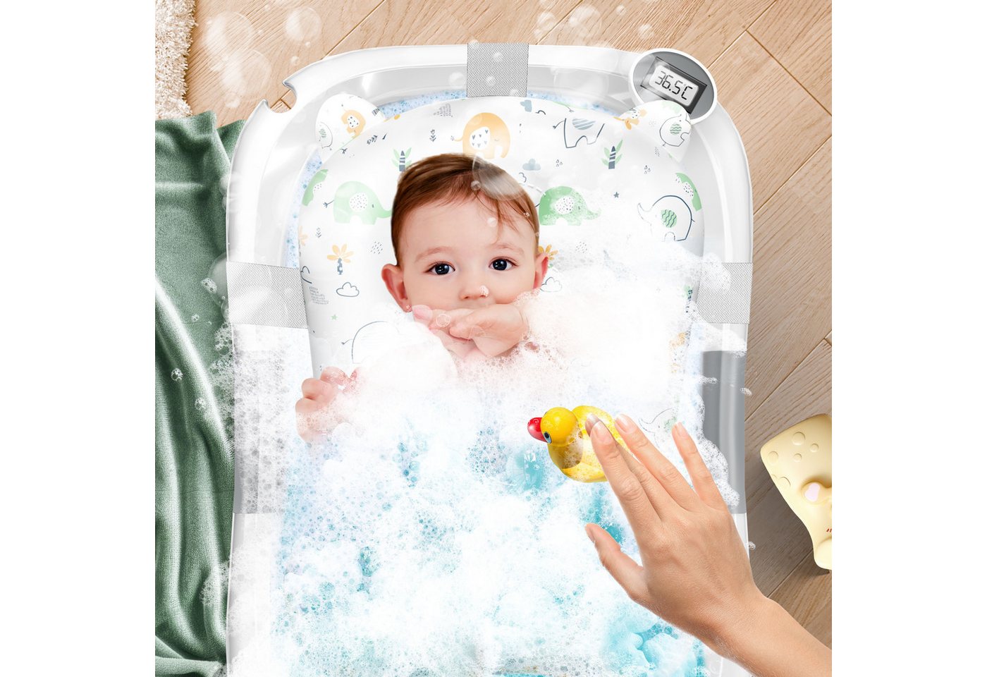 KIDIZ Babybadewanne, Baby Badewanne für Neugeborene Kleinkinder 0-12 Monate Babywanne – Bild 4 von 5