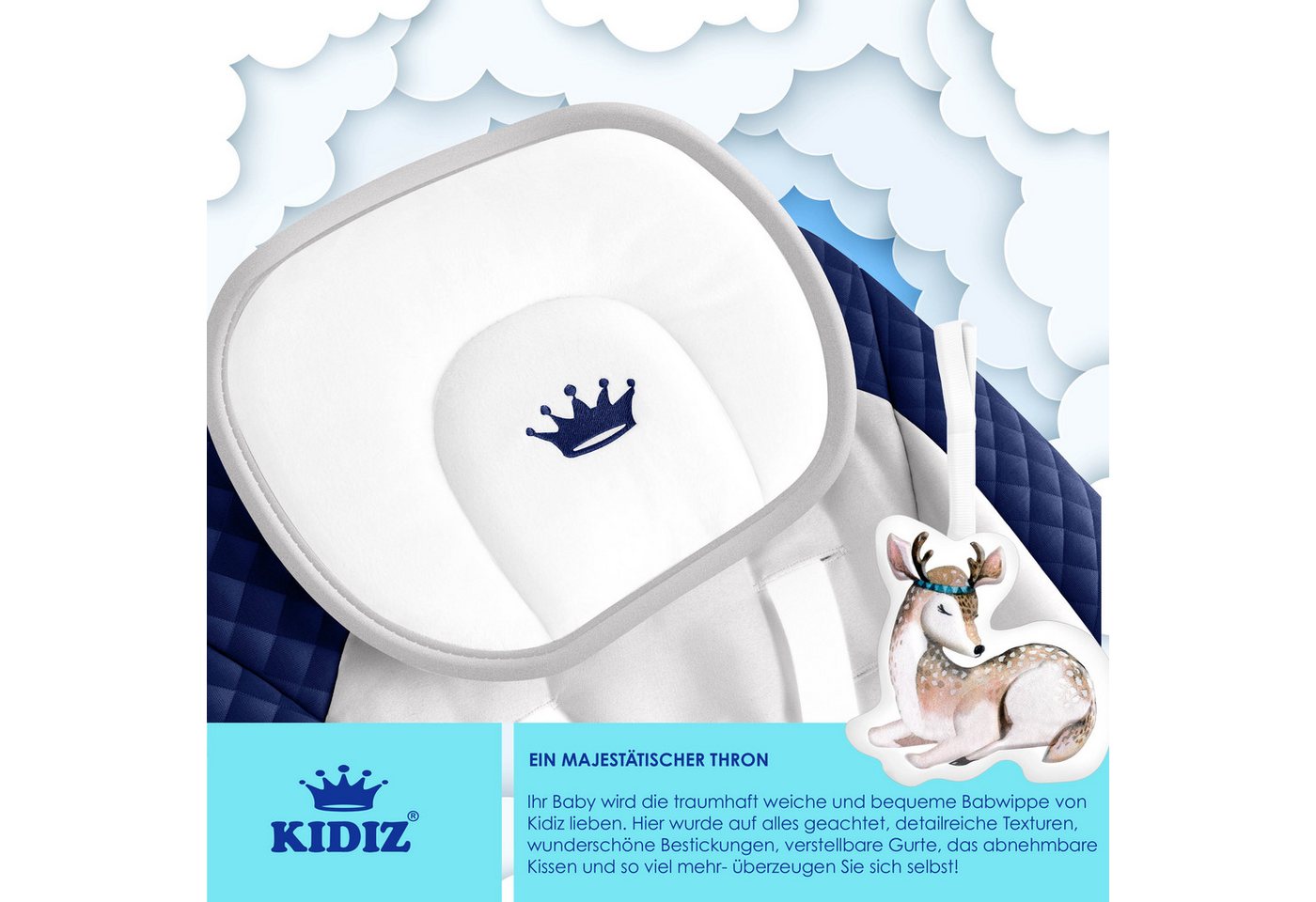 KIDIZ Babywippe, Babywippe Babyschaukel mit Geschwindigkeitseinstellungen – Bild 4 von 5