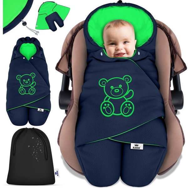 KIDIZ Deckenschlafsack, Baby Einschlagdecke mit Tasche für Winter & Herbst Babydecke Fußsack
