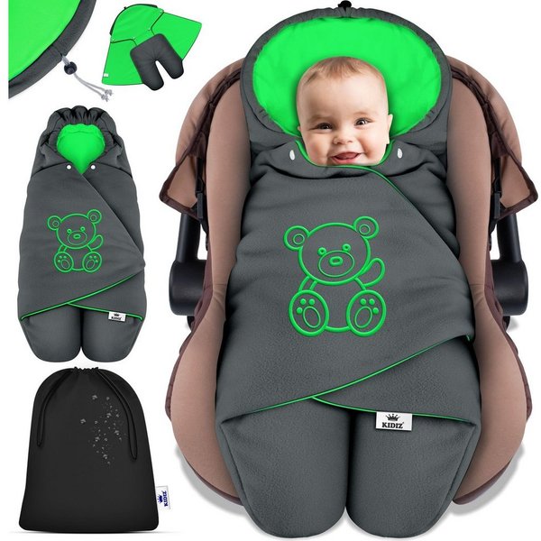 KIDIZ Deckenschlafsack, Baby Einschlagdecke mit Tasche für Winter & Herbst Babydecke Fußsack
