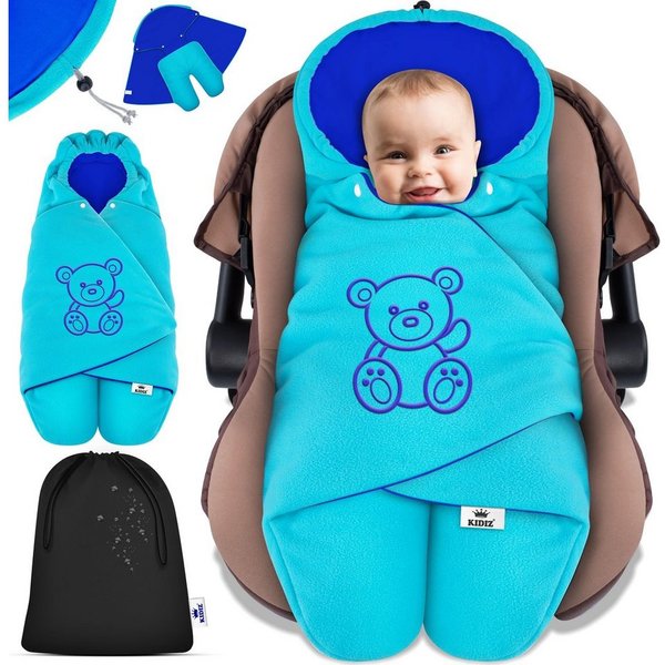 KIDIZ Deckenschlafsack, Baby Einschlagdecke mit Tasche für Winter & Herbst Babydecke Fußsack