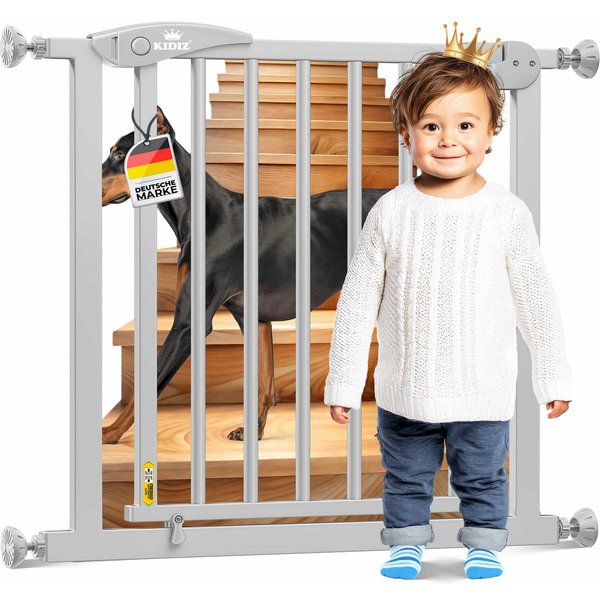 KIDIZ Türschutzgitter, auch als Schutzgitter für Treppen, Auto Close, Kinder Treppengitter
