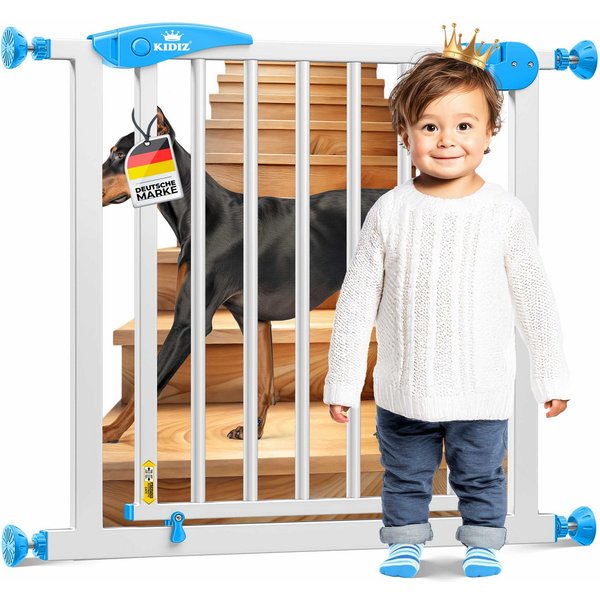KIDIZ Türschutzgitter, auch als Schutzgitter für Treppen, Auto Close, Kinder Treppengitter
