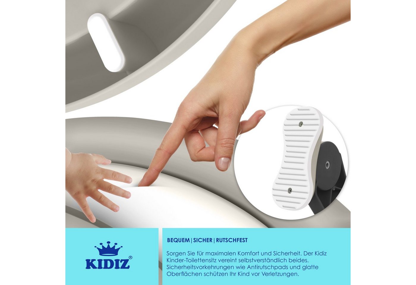 KIDIZ WC-Sitz, Kinder Toilettensitz Toilettentrainer mit Treppe und Griffe – Bild 4 von 5