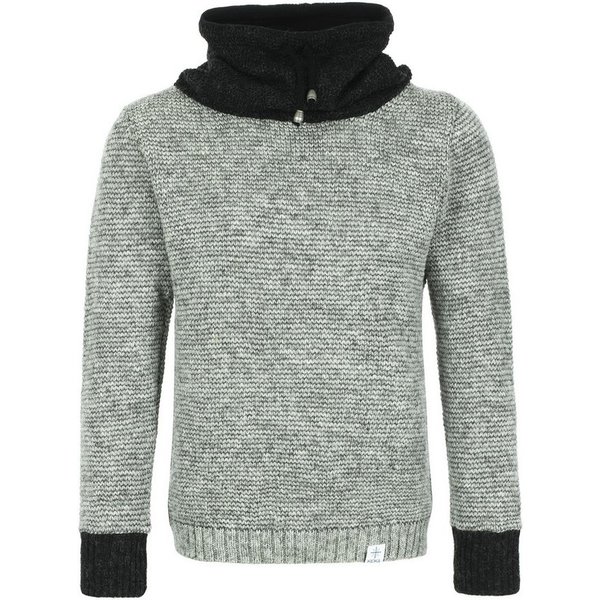 KIDKA Wollpullover - Isländischer Hochkragenpullover für Damen / Herren - Farbe grau - Isländische Schurwolle ist warm, atmungsaktiv, leicht, kann pieksen