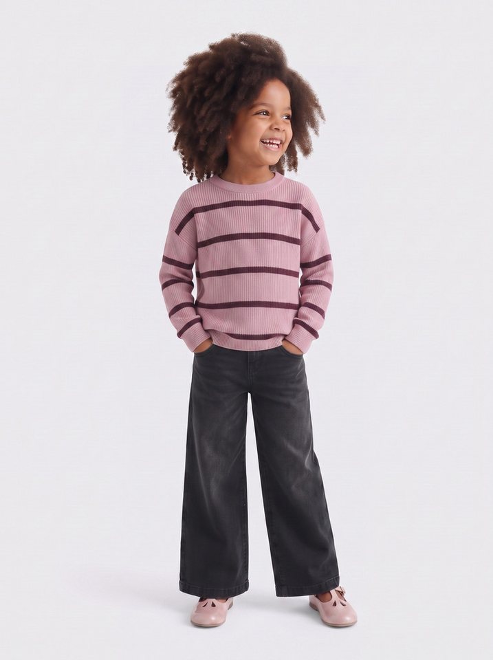 KIDS ONLY Strickpullover KMGFRANCA LIFE SHORT LS STRIPE KNT NOOS Viskosemischung, loose fit – Bild 4 von 5