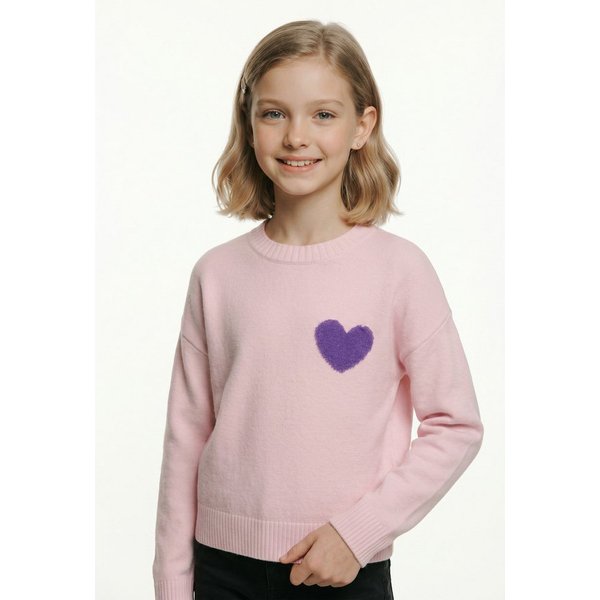 KIDS ONLY Strickpullover KOGLEVA LS HEART O-NECK CS KNT mit kleinem Herzen-Motiv auf der Brust