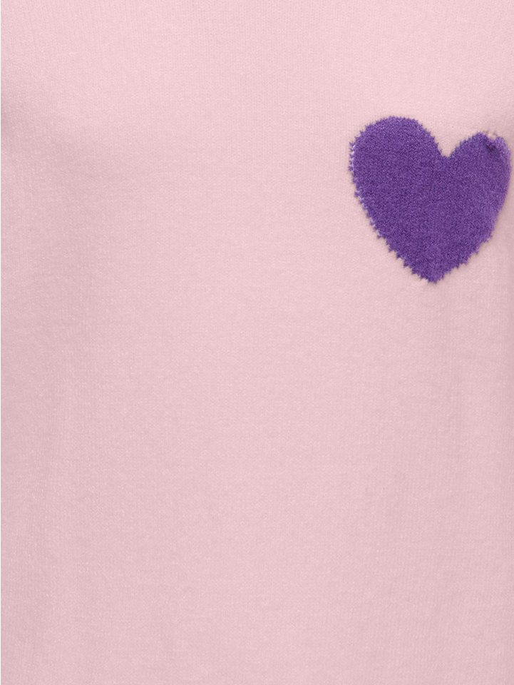 KIDS ONLY Strickpullover KOGLEVA LS HEART O-NECK CS KNT mit kleinem Herzen-Motiv auf der Brust – Bild 4 von 5