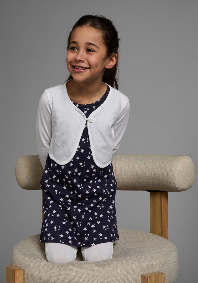 KIDSWORLD Bolero, Kleid & Leggings 3tlg. Set, Komplett Outfit mit Sternenmuster (Set, 3-tlg., 3) mit niedlicher Bolero-Jacke – Bild 4 von 5