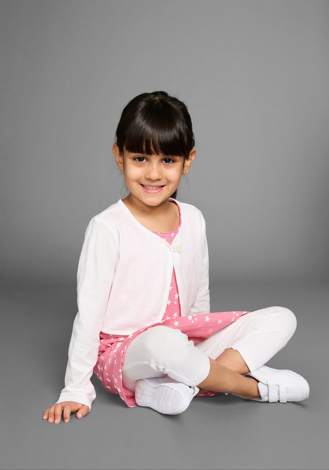KIDSWORLD Bolero, Kleid & Leggings 3tlg. Set, Komplett Outfit mit Sternenmuster (Set, 3-tlg., 3) mit niedlicher Bolero-Jacke – Bild 4 von 5