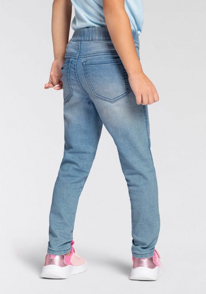 KIDSWORLD Jeansjeggings, Strecht-Jeans in Schlupfform schmale Beinform, mit Used-Waschung, normale Leibhöhe – Bild 2 von 5