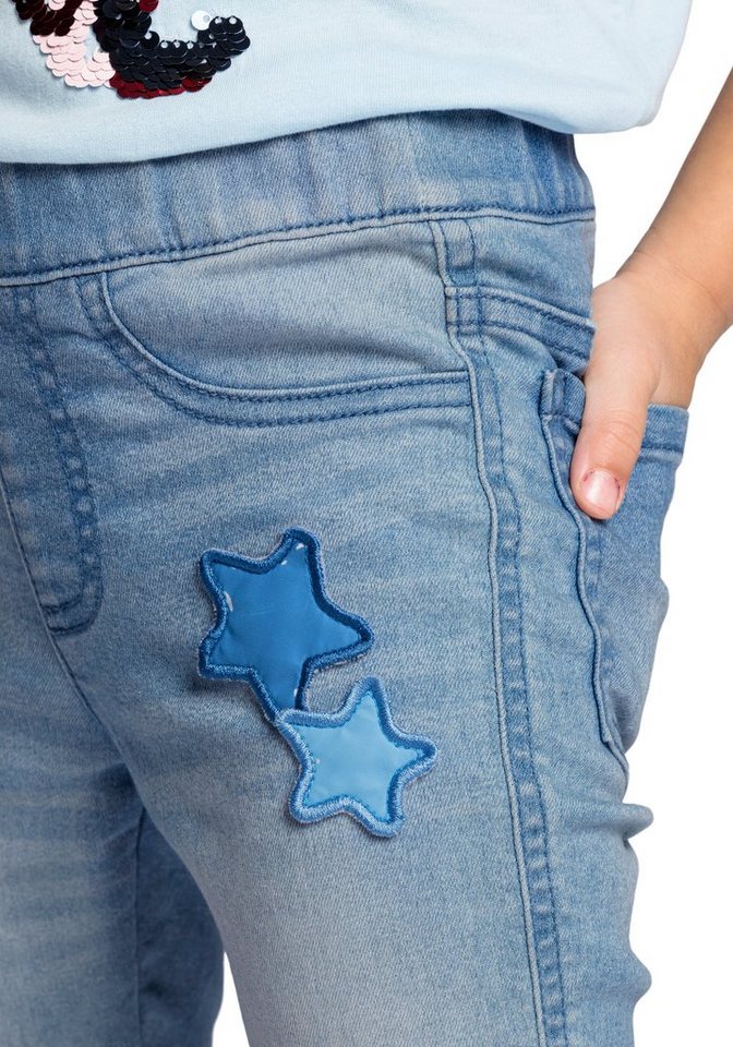 KIDSWORLD Jeansjeggings, Strecht-Jeans in Schlupfform schmale Beinform, mit Used-Waschung, normale Leibhöhe – Bild 3 von 5