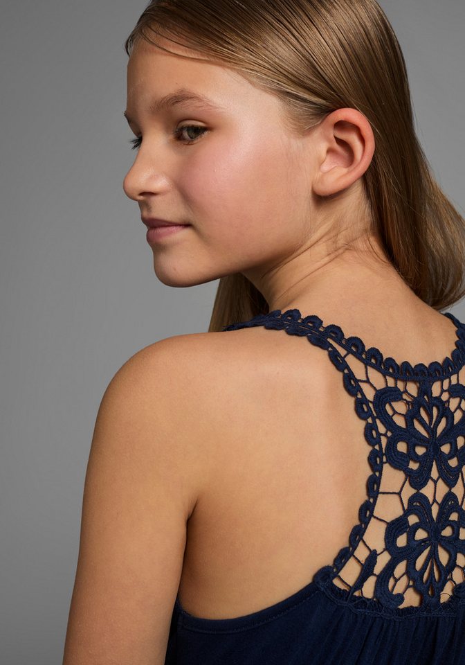 KIDSWORLD Jerseykleid, Viskosekleid für Mädchen kniefrei, romantisch, aus Viskose, breite Träger – Bild 3 von 5