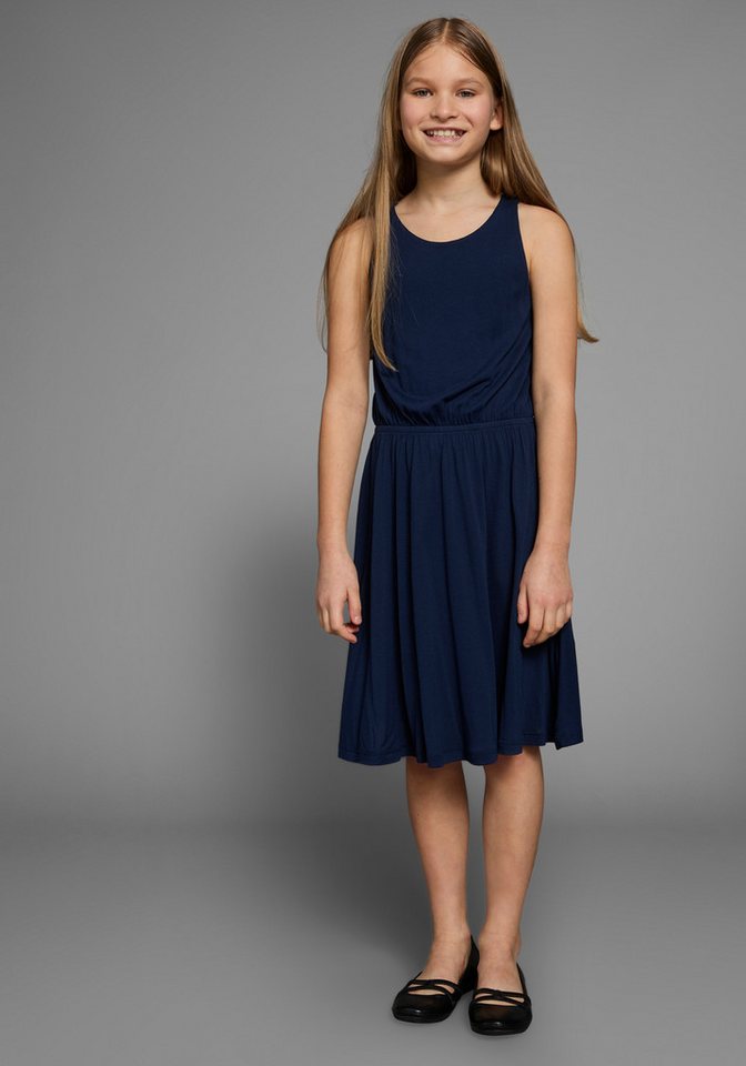 KIDSWORLD Jerseykleid, Viskosekleid für Mädchen kniefrei, romantisch, aus Viskose, breite Träger – Bild 5 von 5