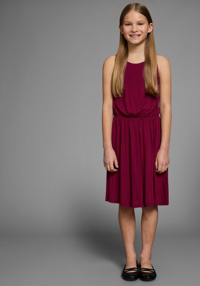 KIDSWORLD Jerseykleid, Viskosekleid für Mädchen kniefrei, romantisch, aus Viskose, breite Träger – Bild 3 von 5