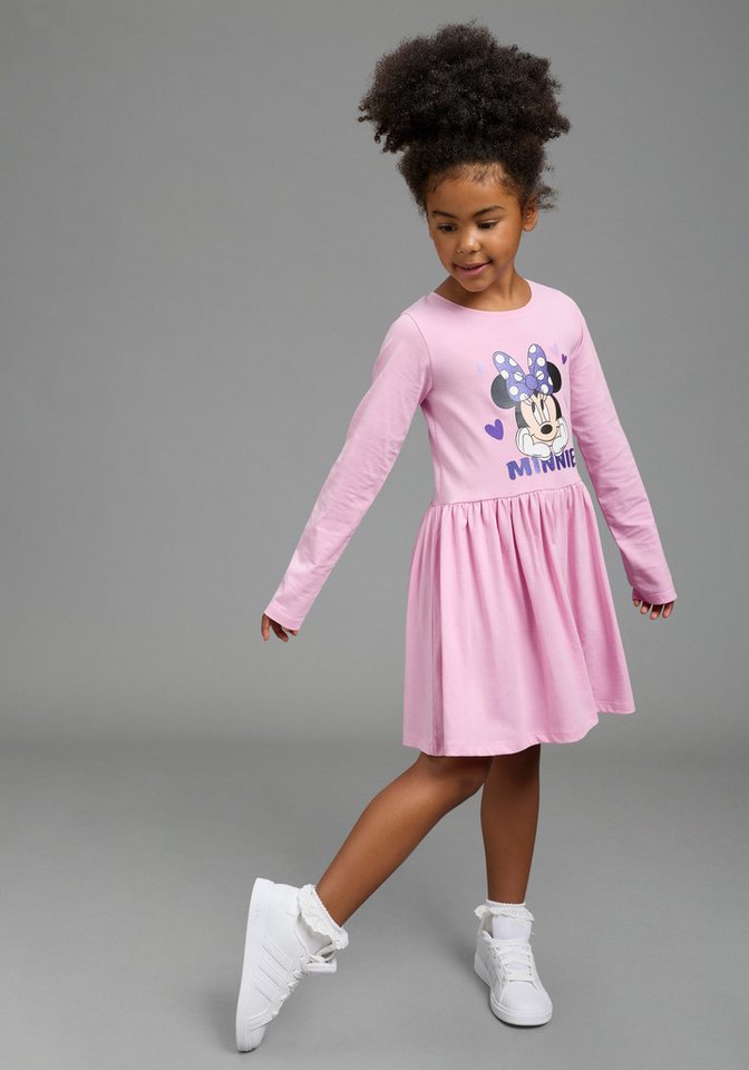 KIDSWORLD Jerseykleid MINNIE MOUSE Kleid, Disney Disney Jerseykleid, mit Rundhalsausschnitt, bedruckt, mit Glitzerdruck – Bild 4 von 5
