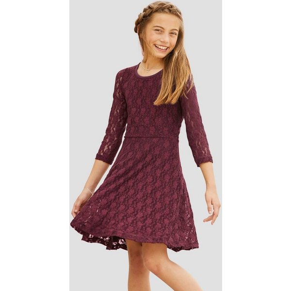 KIDSWORLD Jerseykleid - Spitzenkleid festliche Anlässe, knielang, aus Spitze und Jersey, 3/4-Ärmel