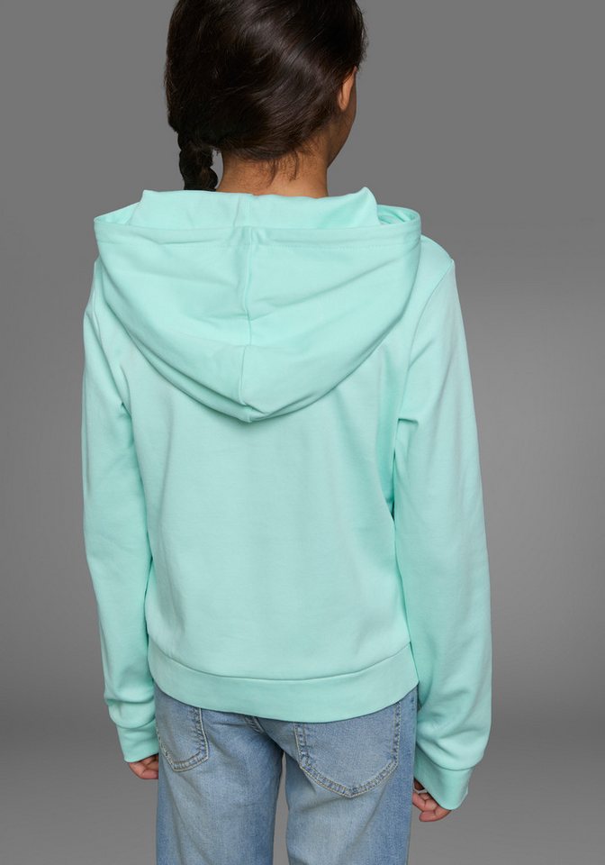 KIDSWORLD Kapuzenshirt, Langarmshirt mit Ärmelprint Langarm, gerade Passform, mit coolem Aufdruck – Bild 4 von 5