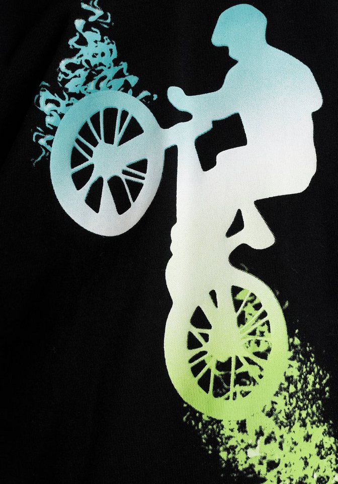 KIDSWORLD Kapuzenshirt BIKER Langarm, sportlicher Stil, mit trendigem Druck, aus Baumwolle – Bild 5 von 5