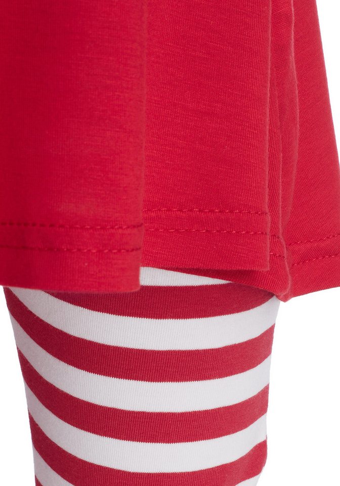 KIDSWORLD Kleid, Leggings & Haarband 3tlg. Set: Kleid, Capri und Haarband geringelt (Set, 3-tlg., 3) Capri und Haarband maritim geringelt – Bild 5 von 5