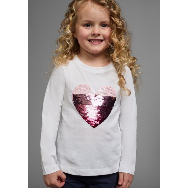 KIDSWORLD Langarmshirt, mit Paillettenherz zum Wenden Langarm, Basic-Passform, mit glitzernden Pailletten