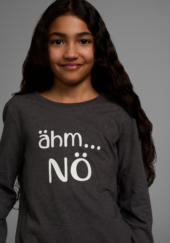 KIDSWORLD Langarmshirt ähm ...NÖ Langarm, taillierter Schnitt, mit Statements und Sprüchen – Bild 3 von 5