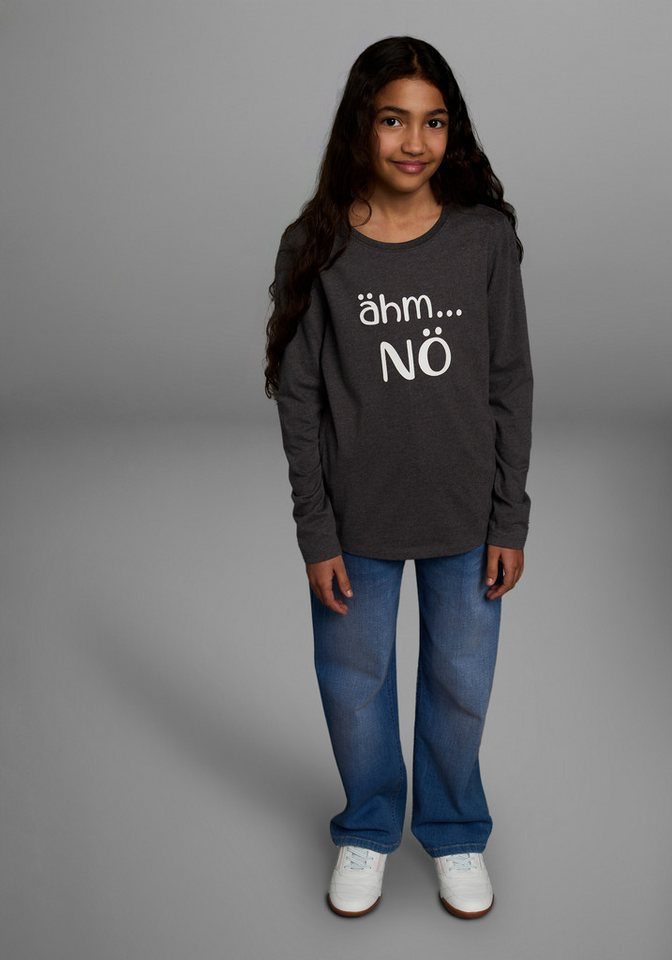KIDSWORLD Langarmshirt ähm ...NÖ Langarm, taillierter Schnitt, mit Statements und Sprüchen – Bild 4 von 5
