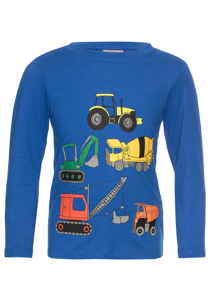 KIDSWORLD Langarmshirt Bagger, Baufahrzeuge für kleine Jungs – Bild 5 von 5