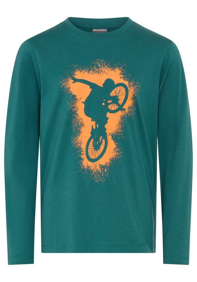 KIDSWORLD Langarmshirt BIKER Druck, lässiger Druck für Jungen – Bild 5 von 5