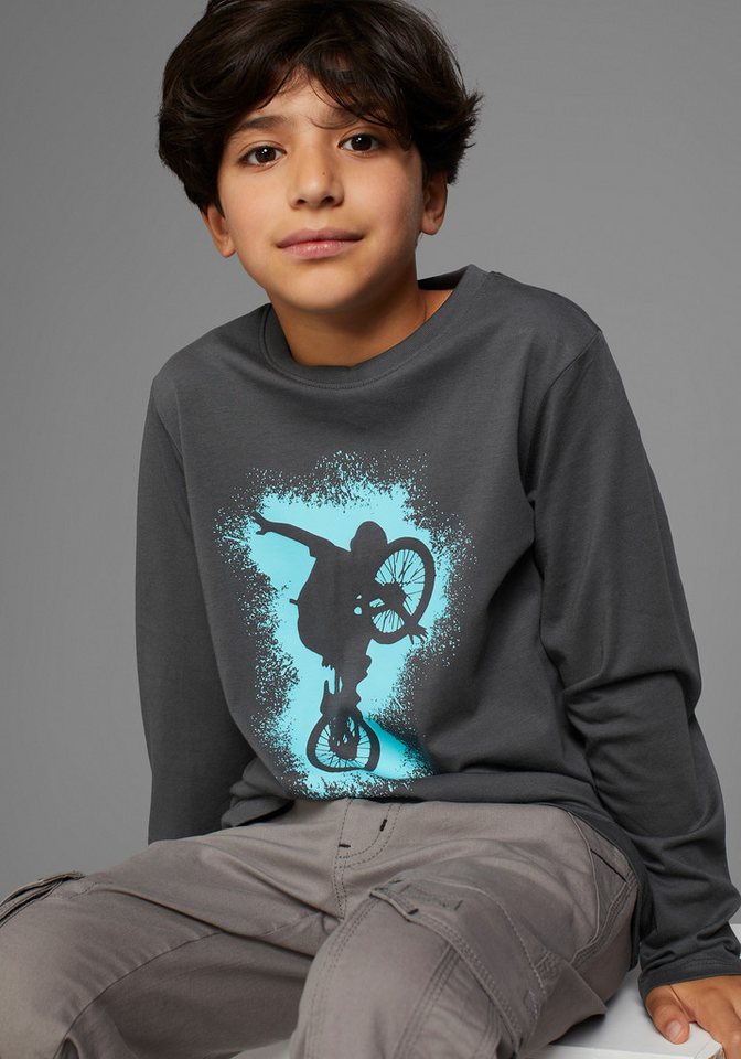KIDSWORLD Langarmshirt BIKER Druck, lässiger Druck für Jungen – Bild 3 von 5