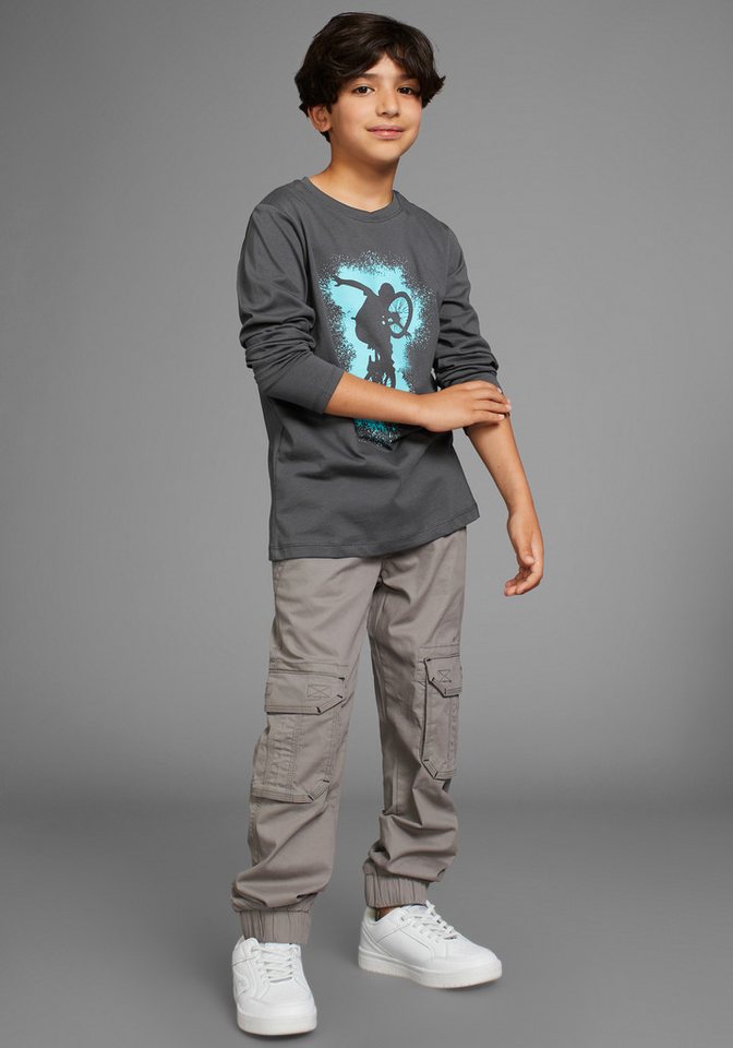 KIDSWORLD Langarmshirt BIKER Druck, lässiger Druck für Jungen – Bild 4 von 5