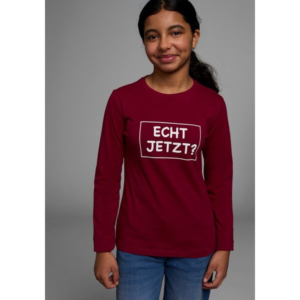 KIDSWORLD Langarmshirt ECHT JETZT? Langarm, Basic-Passform, mit peppigem und dynamischem Aufdruck