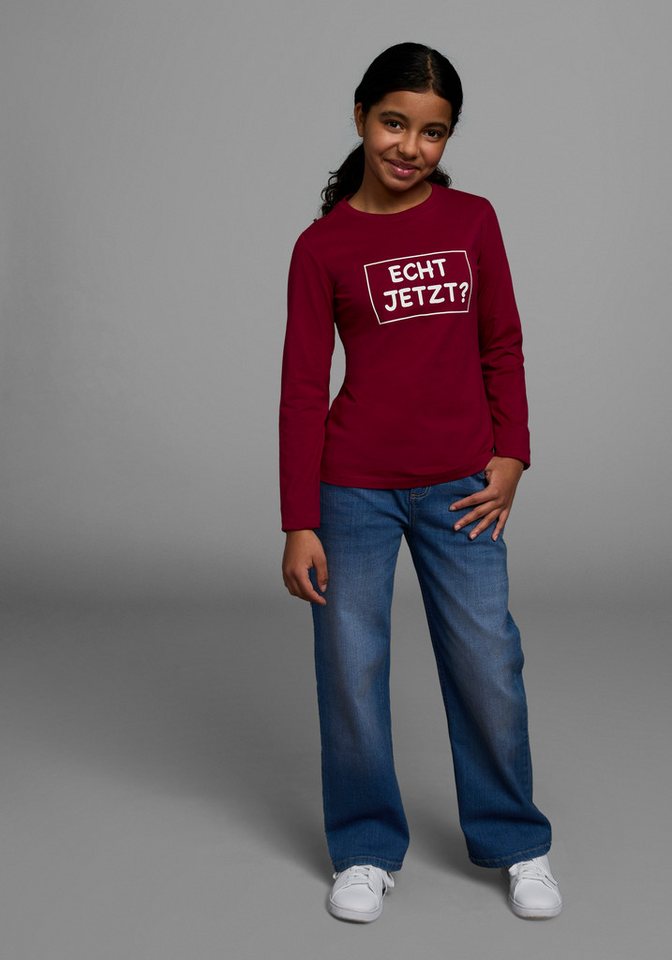 KIDSWORLD Langarmshirt ECHT JETZT? Langarm, Basic-Passform, mit peppigem und dynamischem Aufdruck – Bild 4 von 5