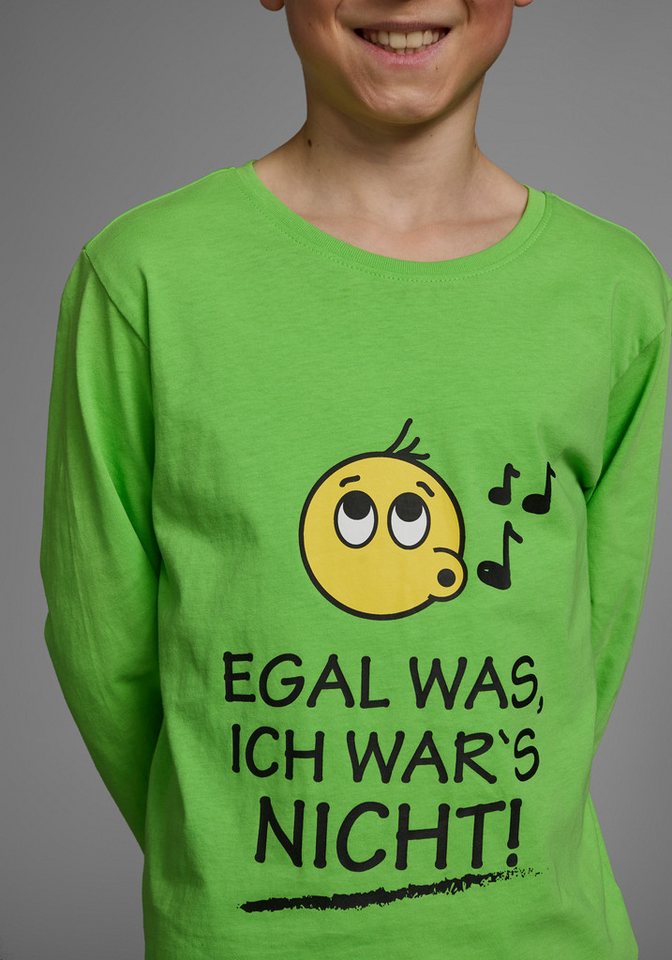 KIDSWORLD Langarmshirt EGAL WAS, ICH WAR'S NICHT! Langarm, Basic-Passform, peppiger Aufdruck, Rundhalsausschnitt – Bild 3 von 5