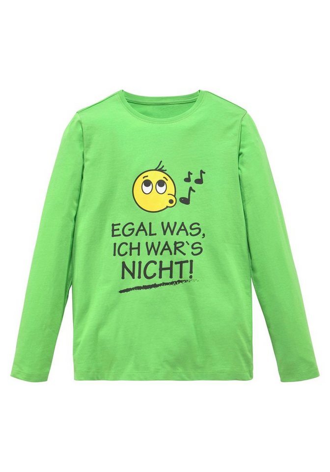 KIDSWORLD Langarmshirt EGAL WAS, ICH WAR'S NICHT! Langarm, Basic-Passform, peppiger Aufdruck, Rundhalsausschnitt – Bild 5 von 5