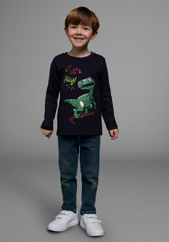 KIDSWORLD Langarmshirt LET´S PLAY Langarm, Basic-Stil, aus Baumwolle – Bild 4 von 5