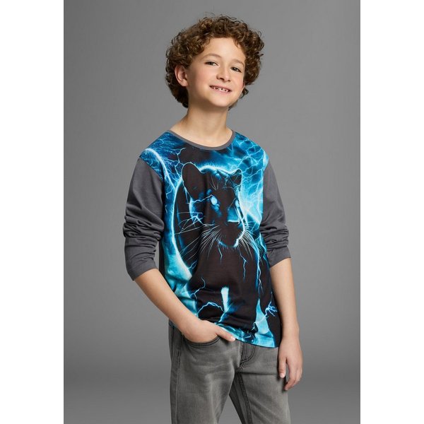 KIDSWORLD Langarmshirt PANTHER, Fotoprint Shirt mit Fotodruck, Gecko