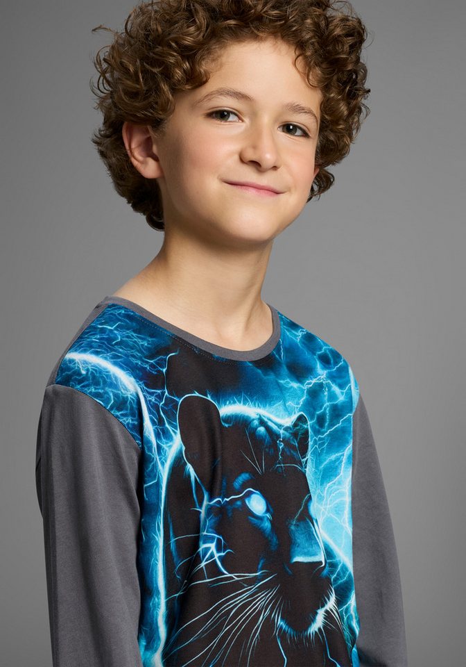 KIDSWORLD Langarmshirt PANTHER, Fotoprint Shirt mit Fotodruck, Gecko – Bild 3 von 5