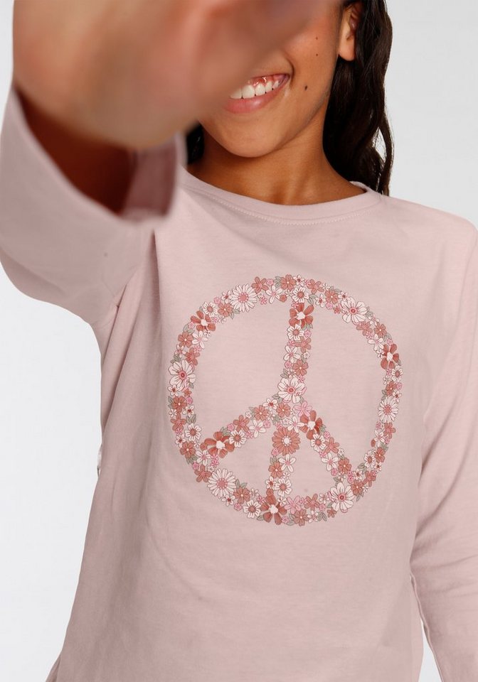KIDSWORLD Langarmshirt Peace Langarm, Basic-Passform, mit Statements/Sprüchen – Bild 2 von 5