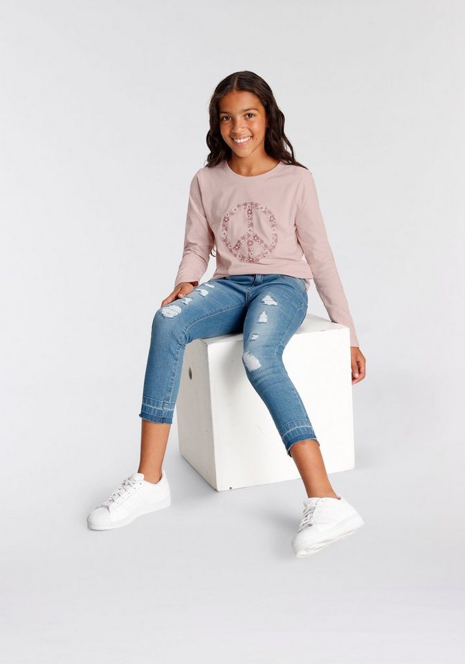 KIDSWORLD Langarmshirt Peace Langarm, Basic-Passform, mit Statements/Sprüchen – Bild 5 von 5