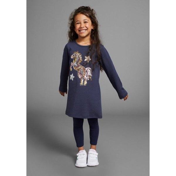 KIDSWORLD Langarmshirt PFERD Langarm, ausgestellter Schnitt, bedruckt, Rundhalsausschnitt